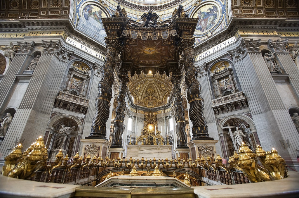Baldacchino Di San Pietro Curiosità Baldacchino di San Pietro curiosità - Itinerari Religiosi